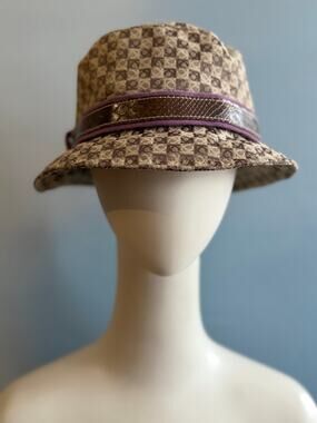 LIZ CLAIBORNE Brown Logo Bucket Hat sz OS